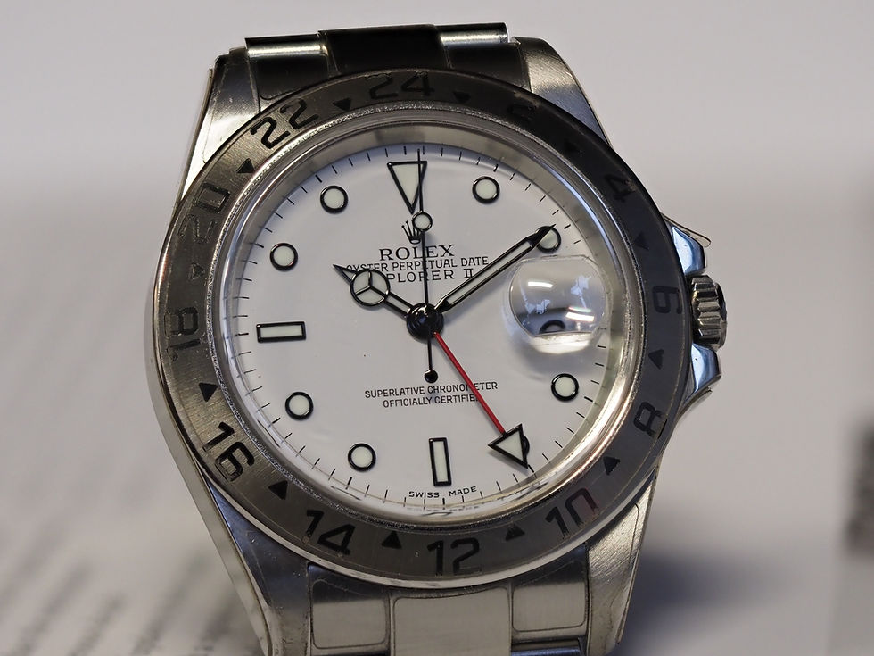 Thumbnail: Rolex Explorer 2 16570 White Dial 78790A Bracelet Box Papers 2005