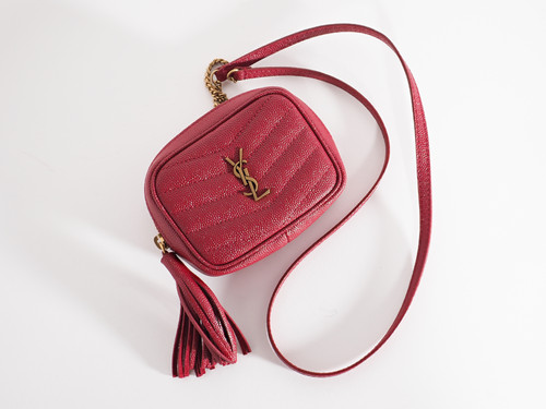 Shoulder Bags Ysl Mini Lou Camera Bag Red Saint Laurent Monogram