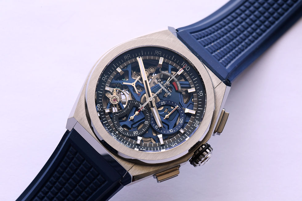 Miniature : Zenith El Primero Defy 21 Skeleton Titanium Blue Box Papers and 3 Original Bands