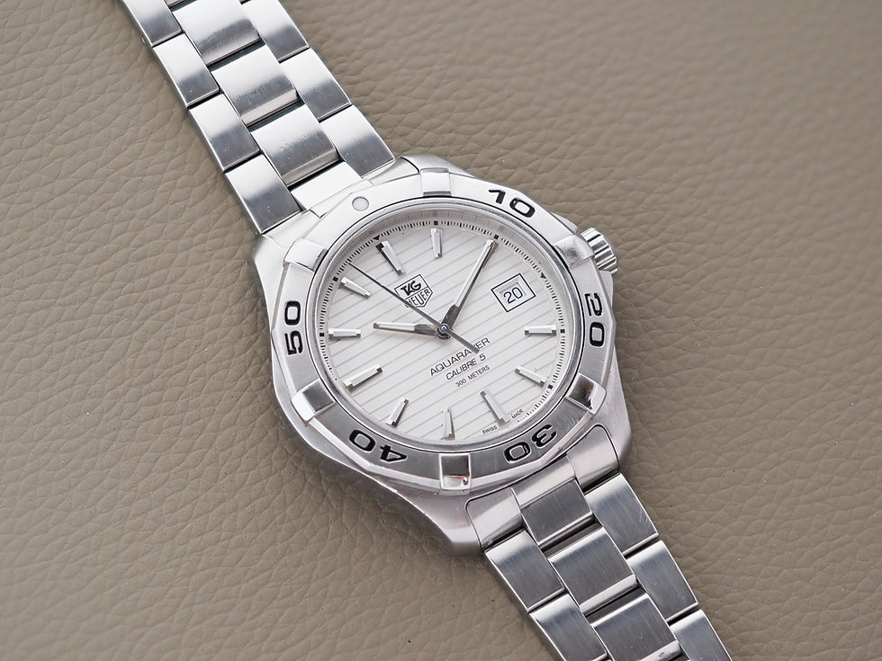 Thumbnail: TAG Heuer Aquaracer Calibre 5 WAP2011 White Dial 41mm