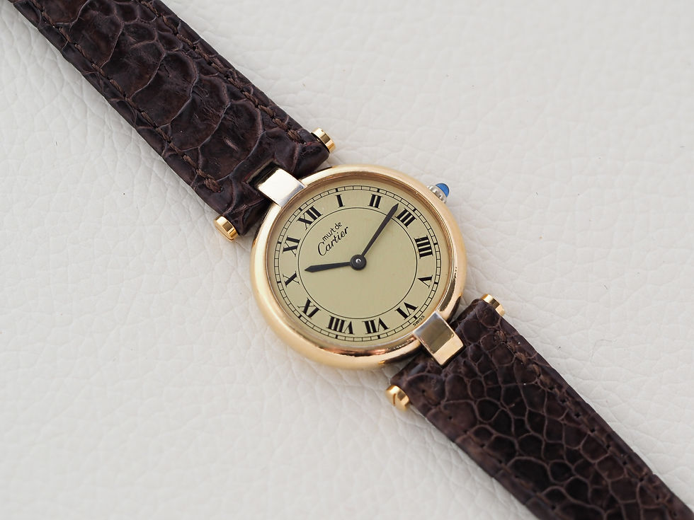 Thumbnail: Cartier Vendome Vermeil 24mm Quartz Roman Limoncello Dial