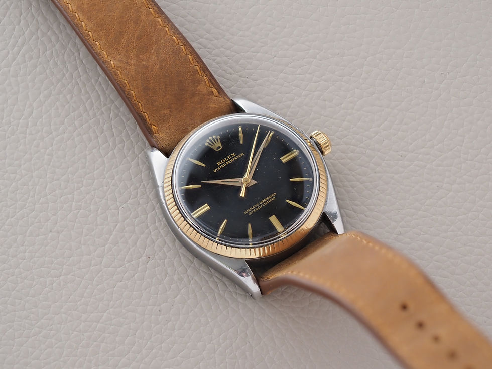 Thumbnail: Rolex Oyster Perpetual 1005 34mm Black Gilt Dial 1961