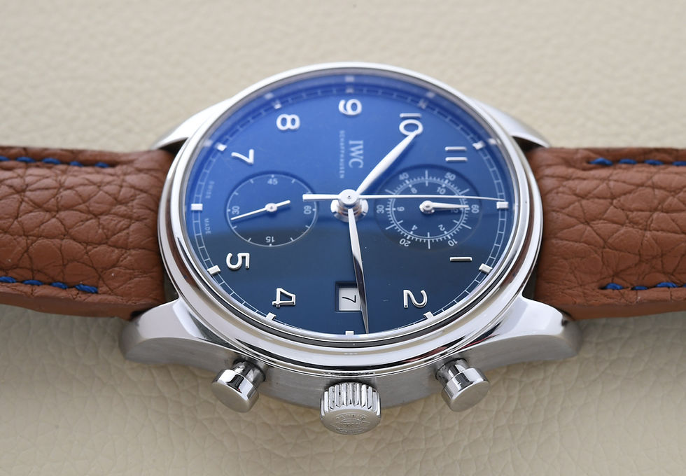 Thumbnail: IWC Portugieser Flyback Blue Dial Chronograph IW390303