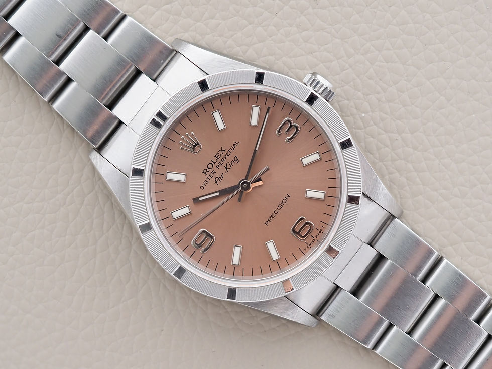 Thumbnail: Rolex Air-King 14010 34mm Engine Turned Salmon Dial 1996 Unpolished