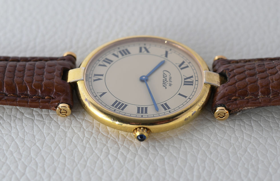 Thumbnail: Must de Cartier Ronde Vermeil 30mm with Papers 1986