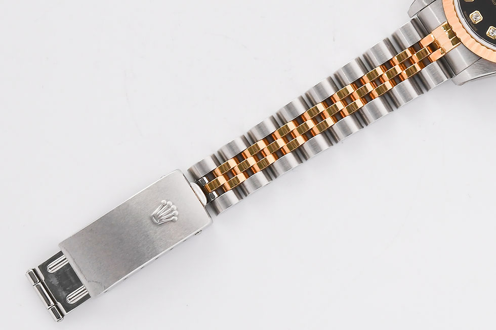 Thumbnail: Rolex Datejust Lady 79173 Black Factory Diamond Dial K Serial NOS