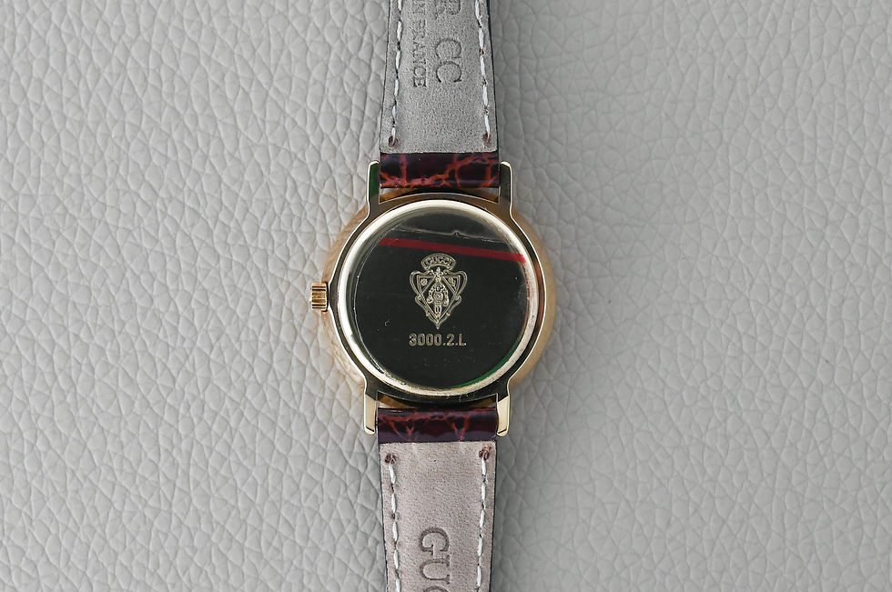 Thumbnail: Gucci 3000.2.L Quartz Gold Plated 26mm New Old Stock with Box
