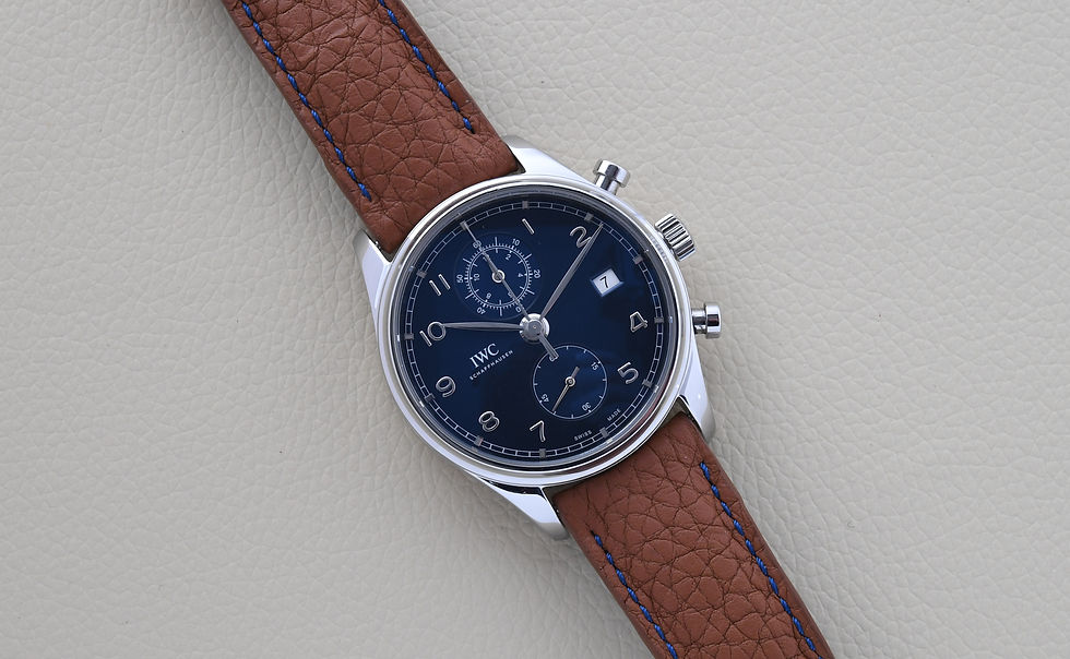 Thumbnail: IWC Portugieser Flyback Blue Dial Chronograph IW390303