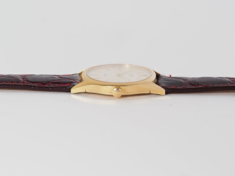 Miniature : Rolex Cellini 3806 Jumbo 18k Gold 32mm Silver Dial Cal 1600 1970