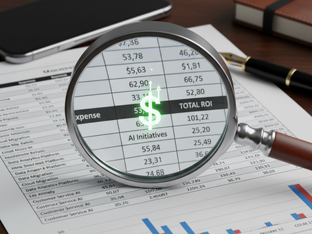 A magnifying glass searching for money in a financial spreadsheet