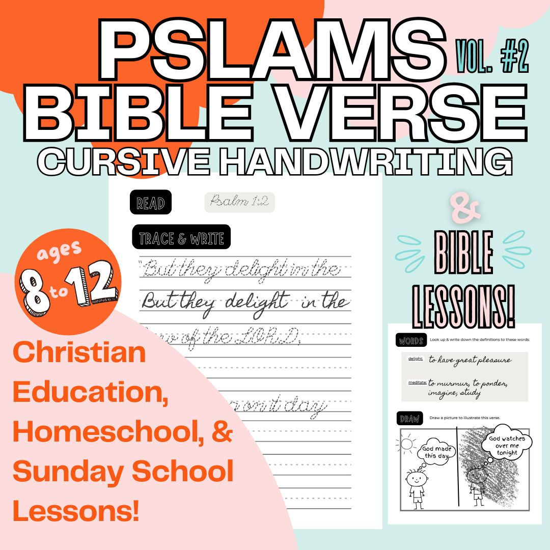 Psalms Vol. 2 Bible Verse Cursive Handwriting Pages