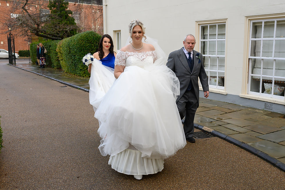 aj-feather-photogrpahy-christmas-wedding-assembly-house-norwich-bride-walking-to-ceremony