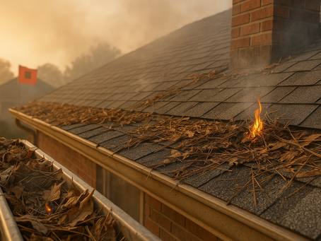 How Roof Debris Buildup Increases Fire Risk in Late Summer
