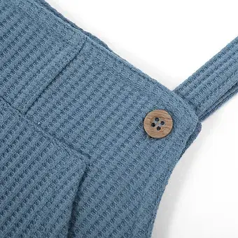 Thumbnail: Waffle T-shirt & Ribbed Dungaree Set