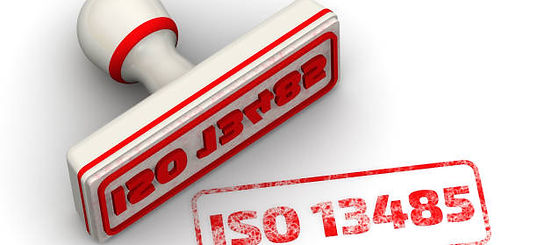 A stamp showing ISO 13485