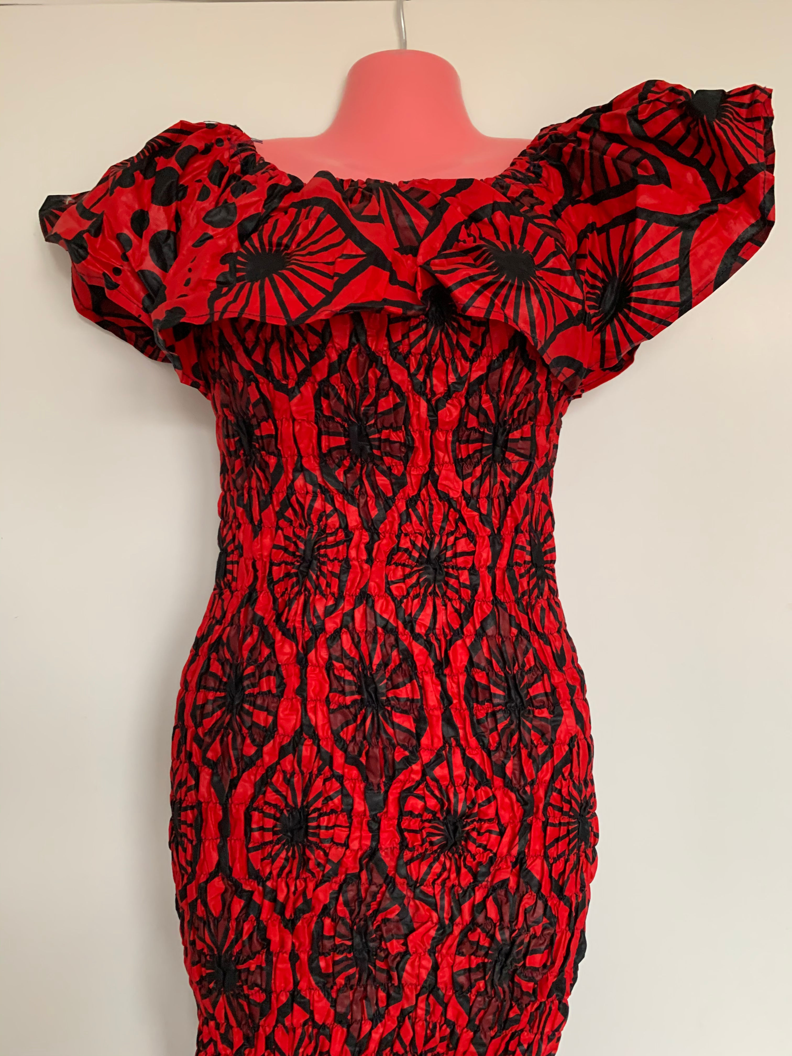 Red Print Dress