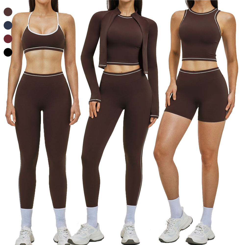Sport Fitness Set Black Shorts Women Women's Gym Tights Long tank Top Yoga Sport