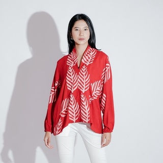 Ozzy Batik Pekalongan Blouse Leaf