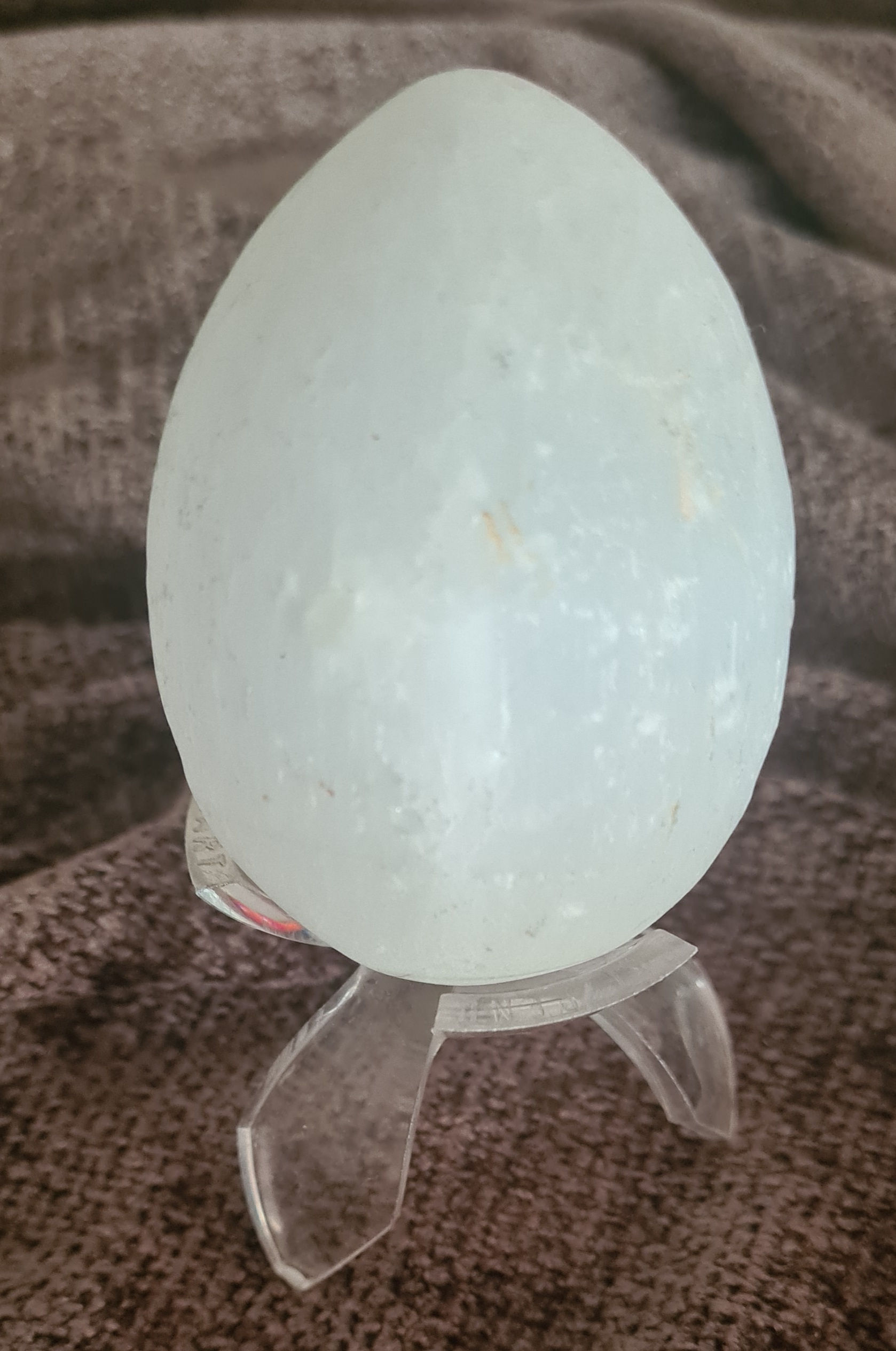 Satin Spar (Gypsum) Egg with stand