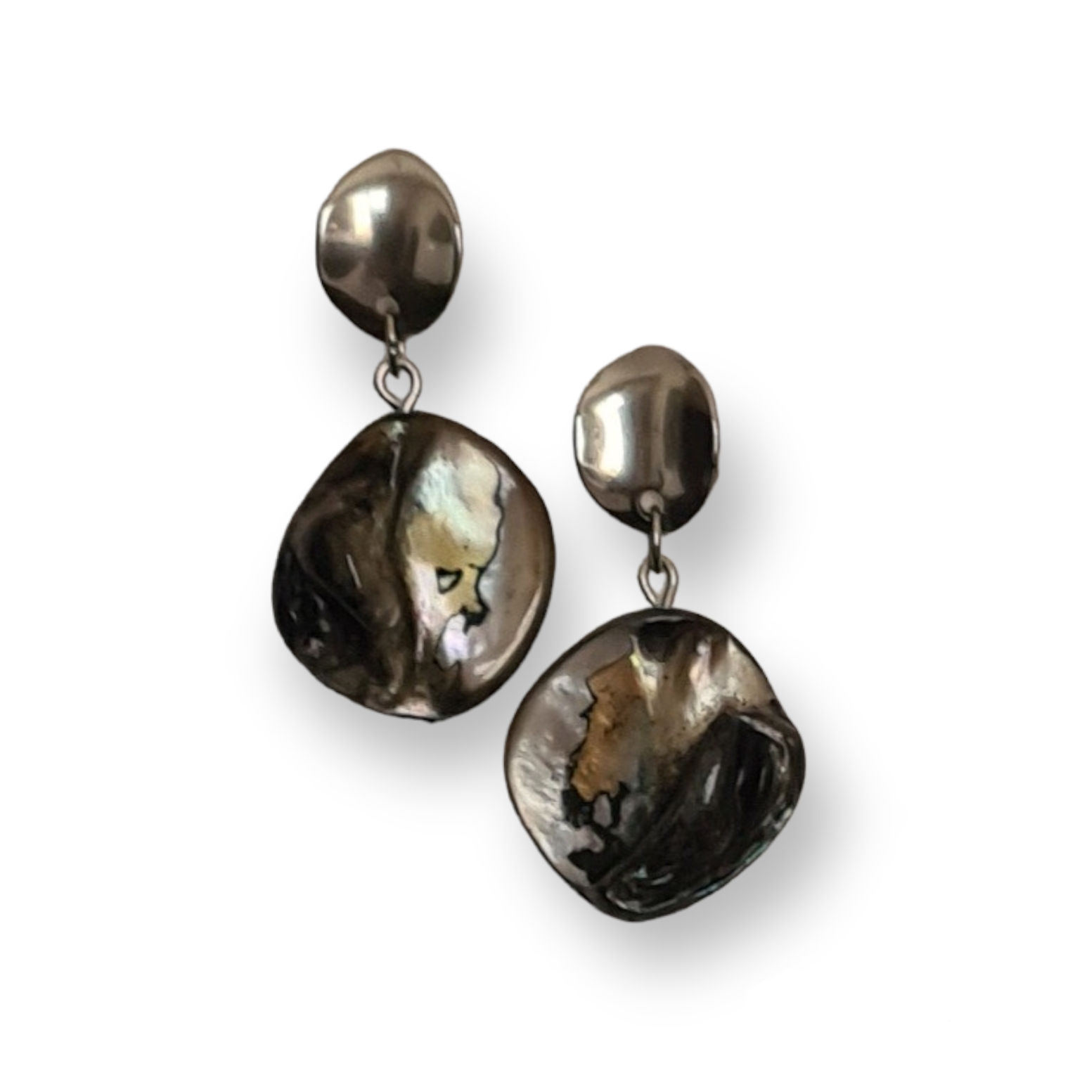 Banded Black Nacre Earrings