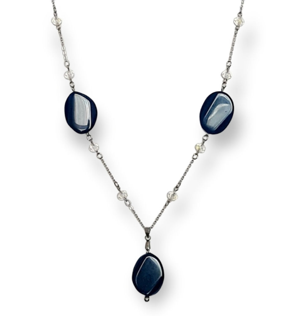 Agate & Bicon Crystal Necklace