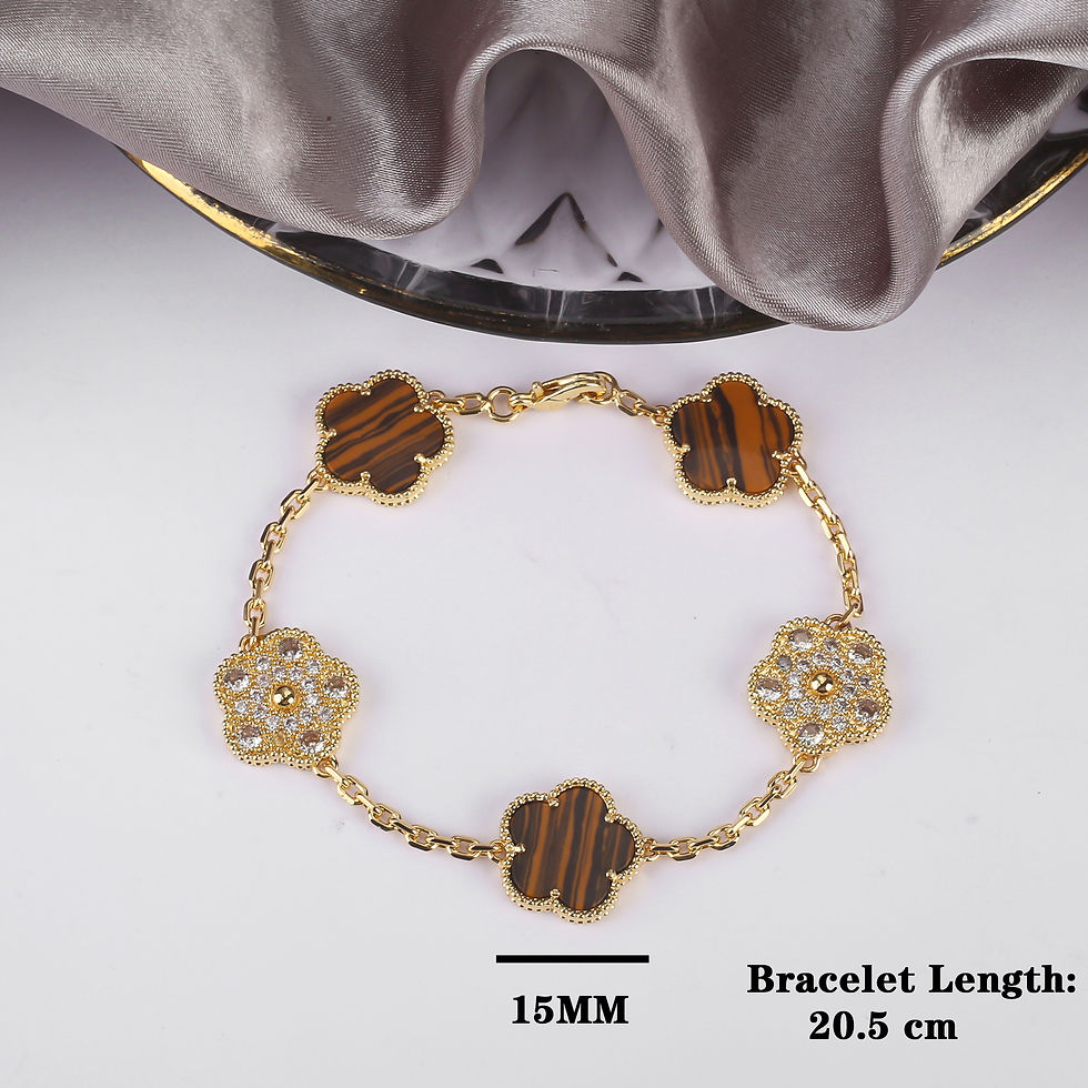 Thumbnail: Natural Stone Five Leaf Flower Set Bracelet Necklace Flower