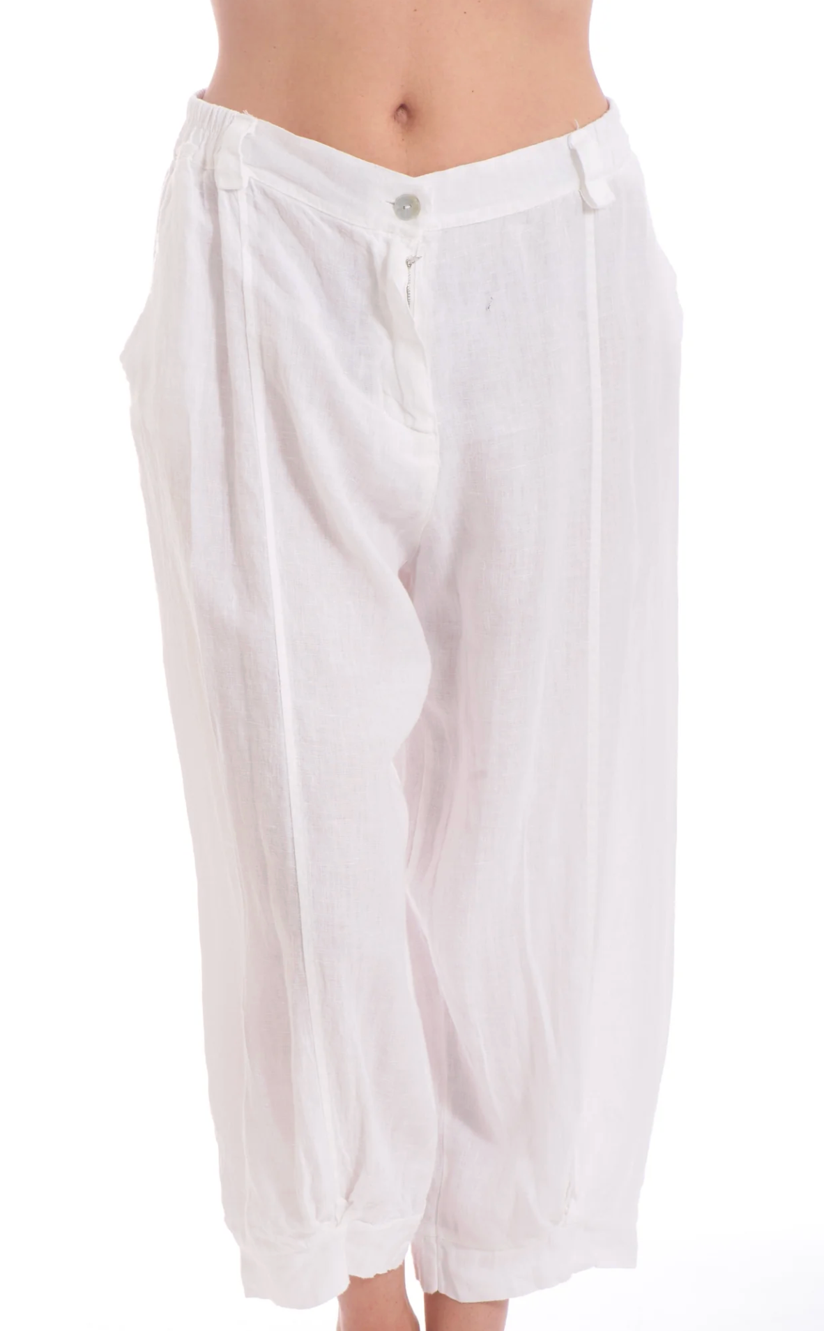Frederic Italian Linen 7/8 Pants - White