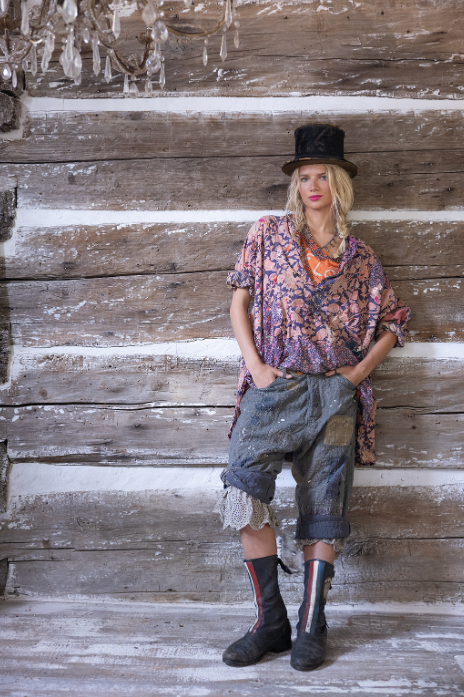 Thumbnail: Magnolia Pearl Printed Praire Top - Stone Rose