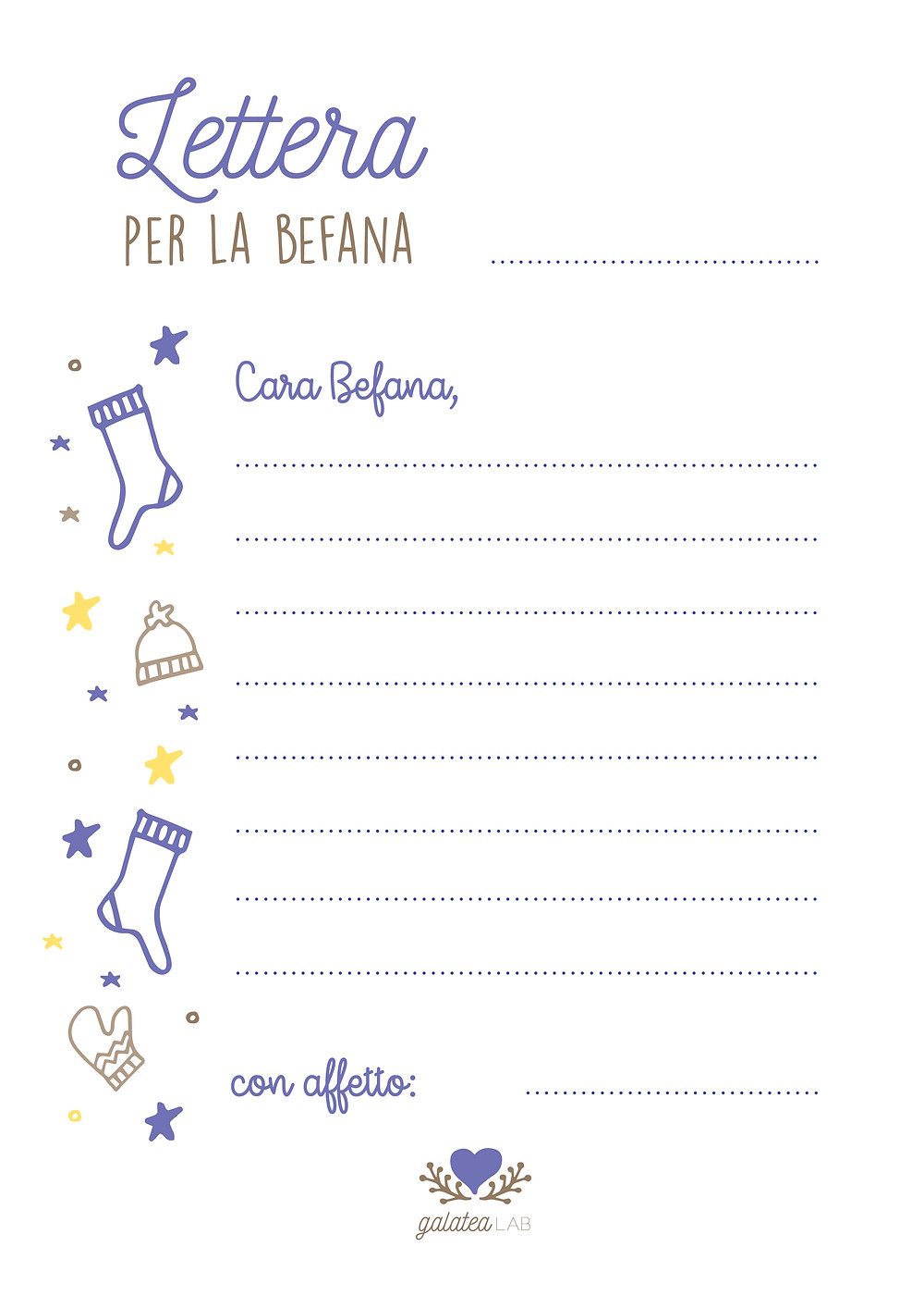 Template lettera alla Befana