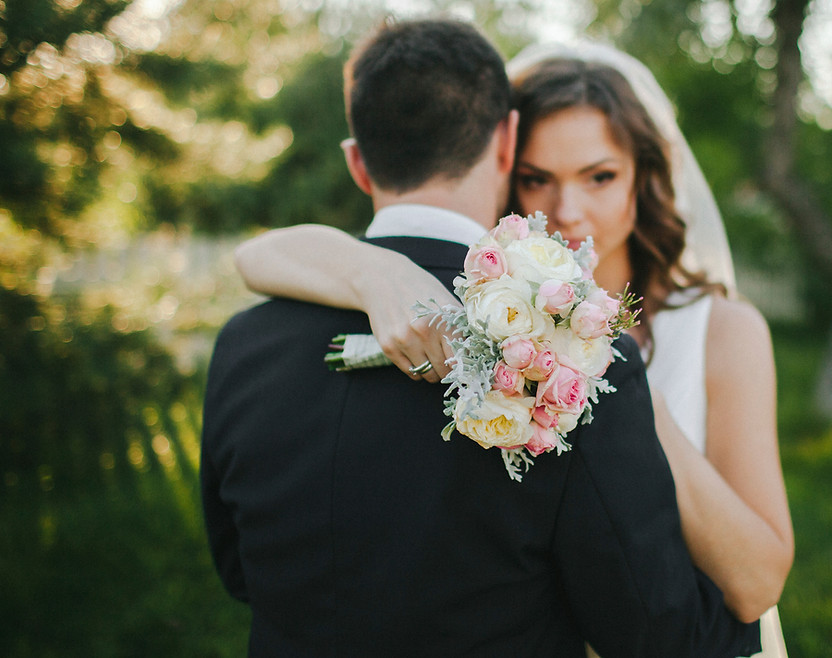 Bride and Groom Hug