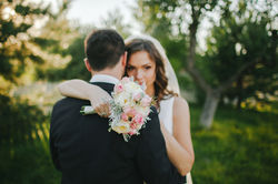 Bride and Groom Hug