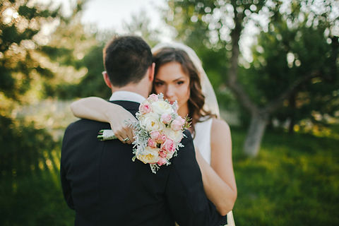 Bride and Groom Hug