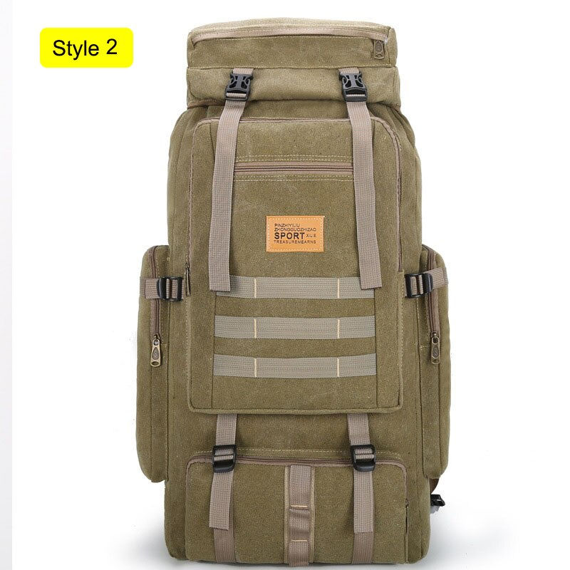 Thumbnail: 70L Military Backpack Tactical Canvas Army Bag