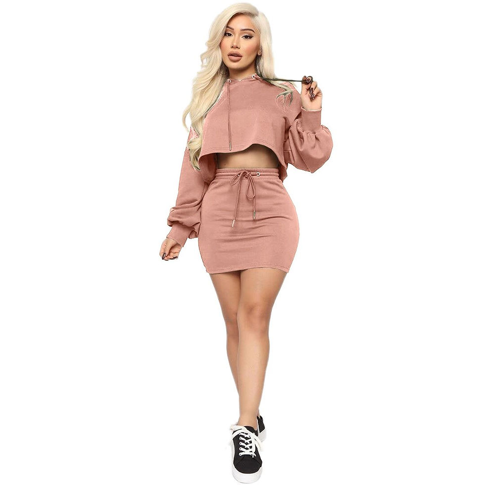 Thumbnail: Sexy Hooded Skirt Sets Women