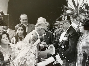1973: visita del tenente colonnello Gayre of Gayre and Nigg barone di Lochoreshyre