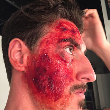 FX makeup for Eric on the set of BURN