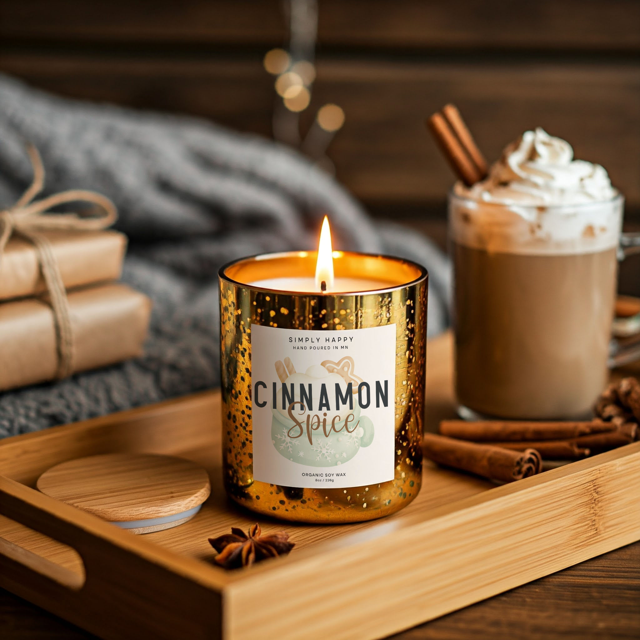 'Cinnamon Spice' Organic Soy Candle