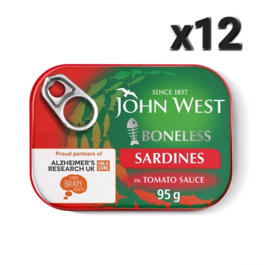 John West Sardine in Tomato Sauce - 12 x 95g Tins