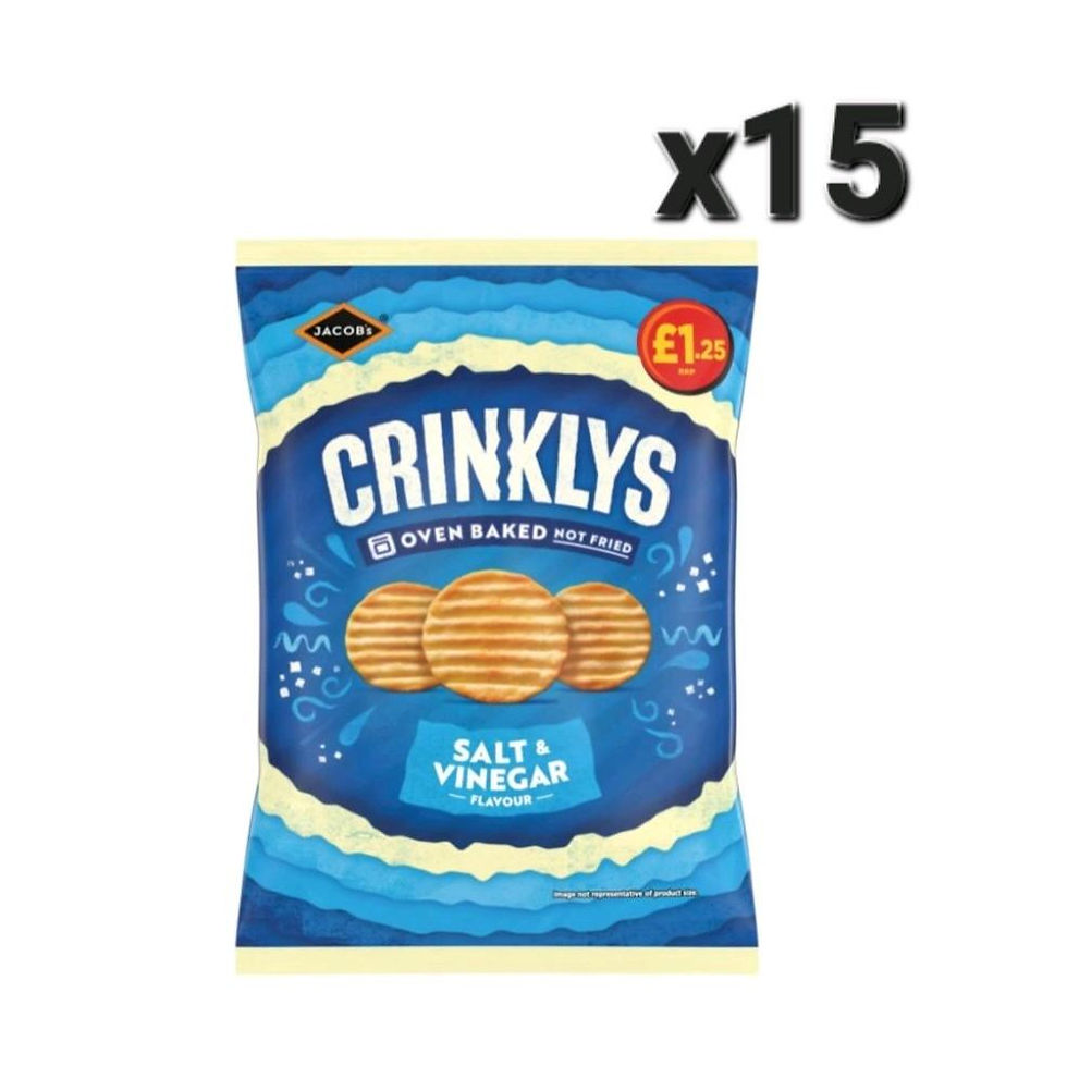 Crinklys Salt Vinegar crisps, 15 pack