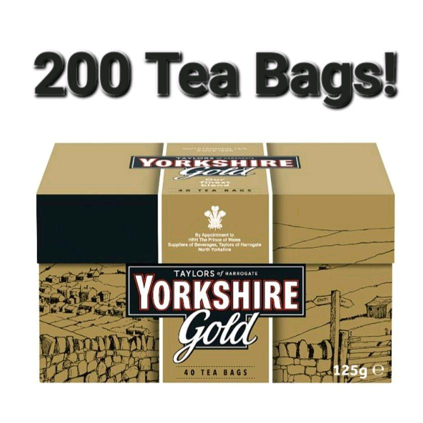 Yorkshire Gold tea, 200 tea bags, 125g box