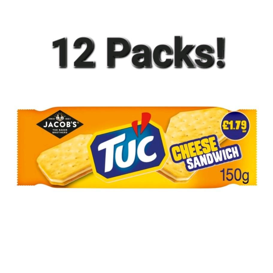 12 Packs! Tuc Cheese Sandwich biscuits, 150g