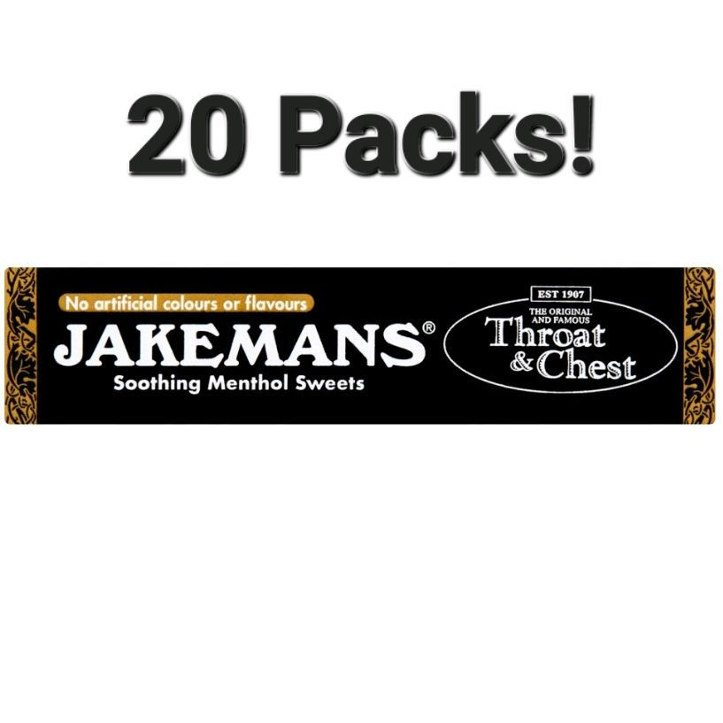 20 packs Jakehans Throat & Chest soothing menthol sweets