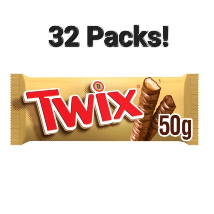 32 packs of Twix 50g chocolate bars