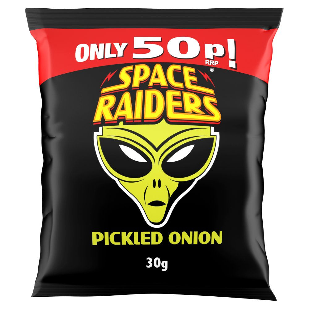 Space Raiders Pickled Onion Crisps - 36 x 30g Packs