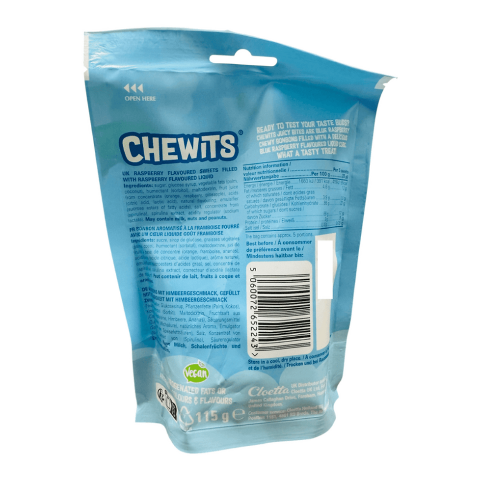 Thumbnail: Chewits Blue Raspberry Flavour Juicy Bites - 10 x115g Packs