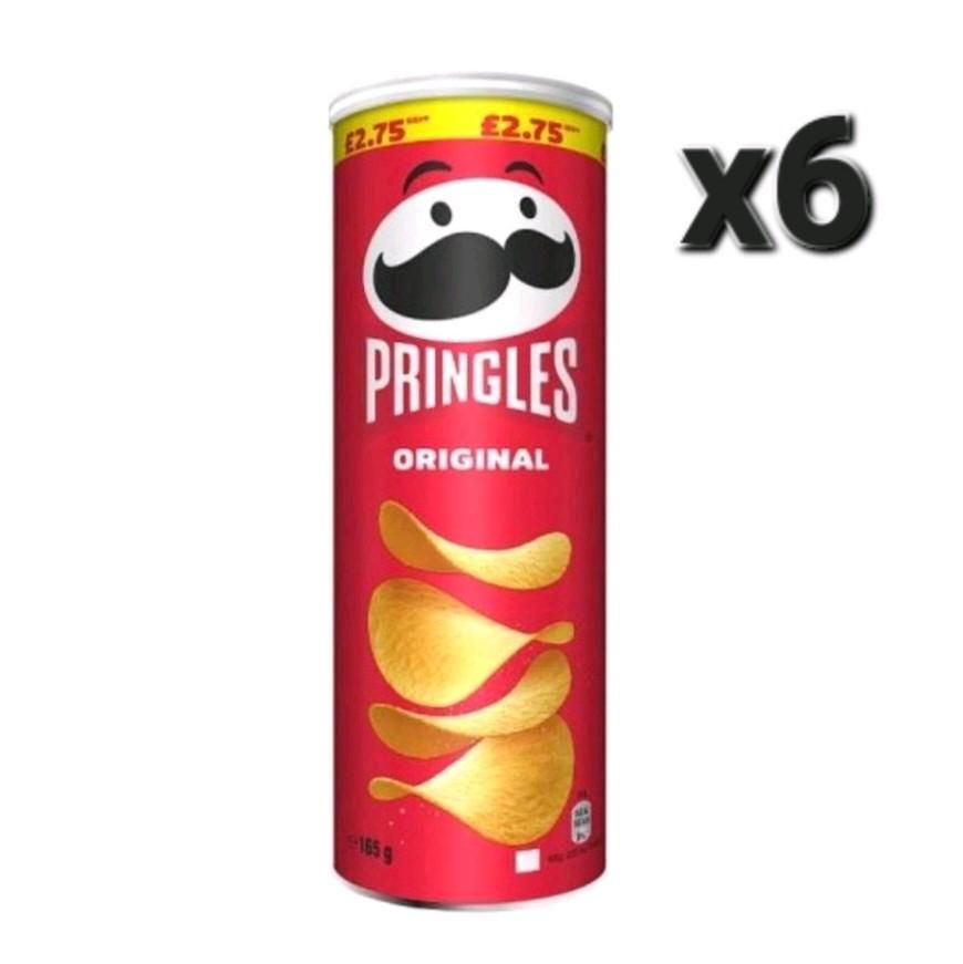 Pringles Original - 6 x 165g XL Tubes - Crisps Snack