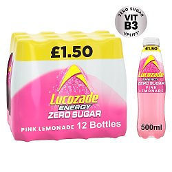 Lucozade Energy Pink Lemonade - 12 x 500ml