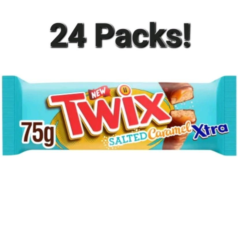 24 packs of Twix Salted Caramel chocolate bars