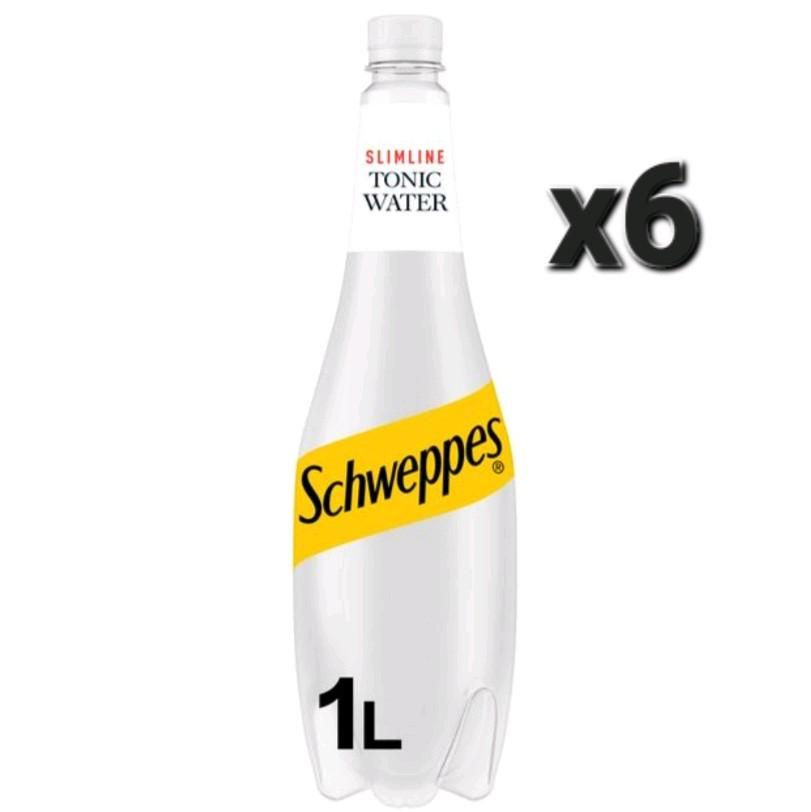 Schweppes Slimline Tonic Water - 6 x 1L