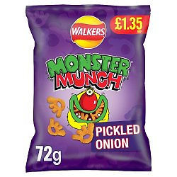 Monster Munch Pickled Onion Crisps - 18 x 72g Packs